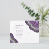 Carte Postale Faire-part Geode d'agate Paillettes Merci Violet ID647 (Debout devant)