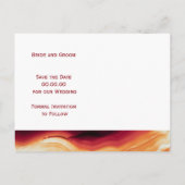 Carte Postale Faire-part Géode rouge mariage d'automne Enregistrer la date (Dos)