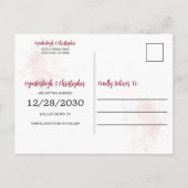 Carte Postale Faire-part Géométrique Fleurs de Mariage en Bourgogne Enregis (Dos)