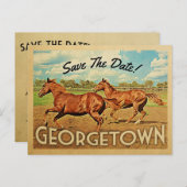 Carte Postale Faire-part Georgetown Texas Enregistrer Le Cheval De Date (Devant / Derrière)