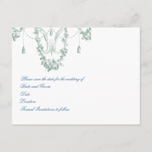 Carte Postale Faire-part Georgiana (Crème) Sauvegarder la Date (Dos)