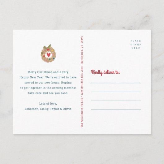 Carte Postale Faire-part Gingerbread Nouvelle Maison Rustique Bois Fêtes Mo (Dos)