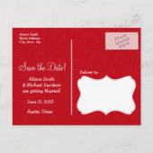 Carte Postale Faire-part Gingham Rouge (Dos)