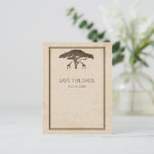 Carte Postale Faire-part Girafes de safari africain & arbre Save The Date (Debout devant)
