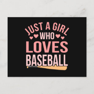 Carte Postale Faire-part Girl Who Loves Baseball Player Lover Coach