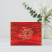 Carte Postale Faire-part Glam Gold Red Enregistrer la date Elegant Annivers (Debout devant)