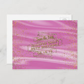 Carte Postale Faire-part Glam Gold Rose Enregistrer la date Fête d'annivers (Devant / Derrière)