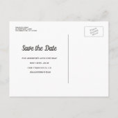 Carte Postale Faire-part Glam Gold Sauvegarder la Date Élégante Fête d'Anni (Dos)