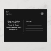 Carte Postale Faire-part Glamor Black & Gold Chic Enregistrer La Date Photo (Dos)