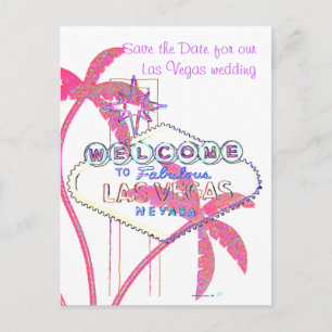 Carte Postale Faire-part Glittery Palms Las Vegas Enregistrer la date