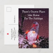 Carte Postale Faire-part Gnome Noël Nouvelle Maison Pour Les Vacances Migno (Devant / Derrière)