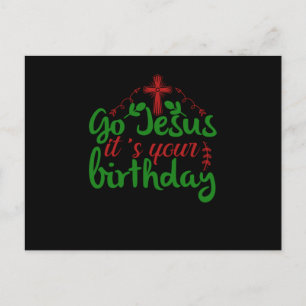 Carte Postale Faire-part Go jesus C'est ton anniversaire