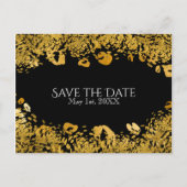Carte Postale Faire-part Gold & Black Exotic Jungle Cheetah Enregistrer la  (Devant)