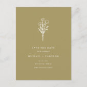 Carte Postale Faire-part Gold Boho Botanical QR Code Enregistrer la date (Devant)