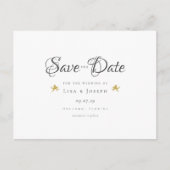 Carte Postale Faire-part Gold Cupids Script élégant Enregistrer la date (Devant)