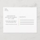 Carte Postale Faire-part Gold Floral Feuille Mariage rustique Enregistrer l (Dos)