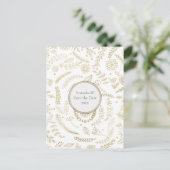 Carte Postale Faire-part Gold Floral Feuille Mariage rustique Enregistrer l (Debout devant)