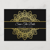 Carte Postale Faire-part Gold Foil Mandala Flower Enregistrer La Date (Devant)