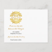 Carte Postale Faire-part Gold Look Star Mandala Bat mitzvah Enregistrer la  (Dos)