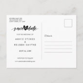 Carte Postale Faire-part Gold Love Heart Calendar Enregistrer la date (Dos)