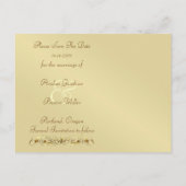 Carte Postale Faire-part Gold Masquerade Bijou Turquoise Enregistrer La Dat (Dos)