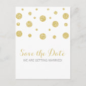 Carte Postale Faire-part Gold Parties scintillant Confetti Enregistrer la d (Devant)