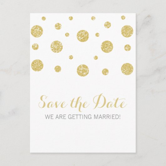 Carte Postale Faire-part Gold Parties scintillant Confetti Enregistrer la d (Devant)