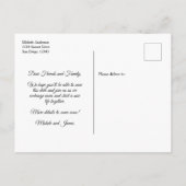 Carte Postale Faire-part Gold Seahorses Mariage tropical Enregistrer la dat (Dos)