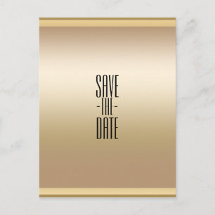 Carte Postale Faire-part Gold Shine Shiny Chic Glam Enregistrer la date