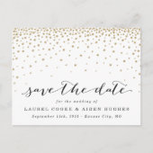 Carte Postale Faire-part Gold Stars Rustic Modern Enregistrer la date (Devant)