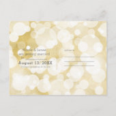 Carte Postale Faire-part Golden Lights Gold Glam Modern Glam Enregistrer la (Dos)