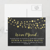 Carte Postale Faire-part golden lights We've moved New address (Devant / Derrière)