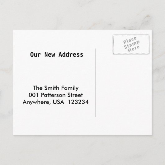 Carte Postale Faire-part Golden retriever à la plage We've Moved (Dos)