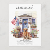 Carte Postale Faire-part Golden Retriever Patriotique Personnalisé Chien en (Devant)