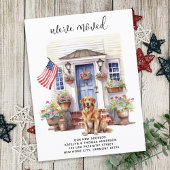 Carte Postale Faire-part Golden Retriever Patriotique Personnalisé Chien en