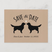Carte Postale Faire-part Golden Retriever Silhouettes Mariage Enregistrer l (Devant)