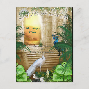 Carte Postale Faire-part Golden Royal Peacock Temple Dreams