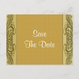 Carte Postale Faire-part Golden Scrolls 50e anniversaire de Mariage