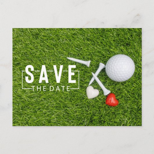 Carte Postale Faire-part Golf Enregistrer la date Golf Tournoi amour mariag (Devant)