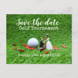 Carte Postale Faire-part Golf Enregistrer la date Golf Tournoi Mariage