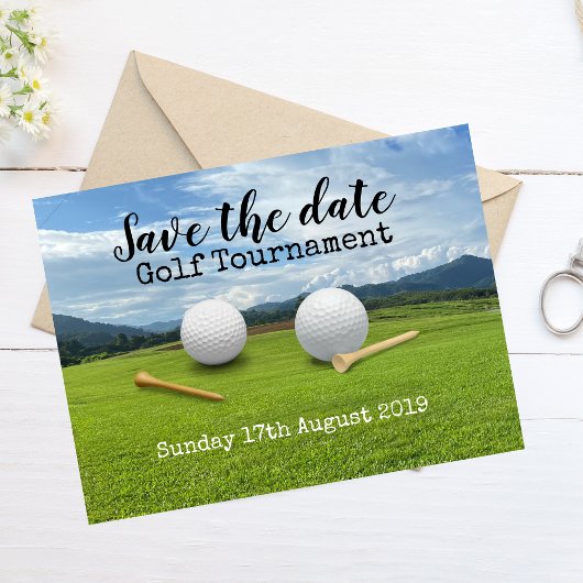 Carte Postale Faire-part Golf Sauvez la date Tournoi de golf