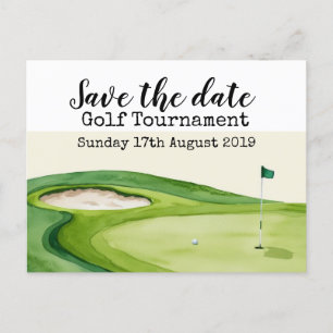 Carte Postale Faire-part Golf Sauvez la date Tournoi de golf