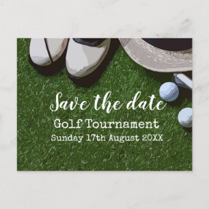 Carte Postale Faire-part Golf Sauvez la date Tournoi de golf sur vert