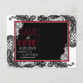 Carte Postale Faire-part Goth Lace Enregistrer la date (Dos)