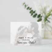 Carte Postale Faire-part Goth Save Our Date Couple Photo Wedding Postcard (Debout devant)