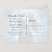 Carte Postale Faire-part Gothic Blue Skeleton Couple Wedding Save the Date (Dos)