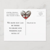 Carte Postale Faire-part Gothic halloween wedding save the date postcard (Dos)