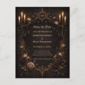Carte Postale Faire-part Gothic halloween wedding save the date postcard (Devant)