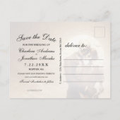 Carte Postale Faire-part Gothic Sepia Skeleton Couple Wedding Save the Date (Dos)