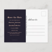 Carte Postale Faire-part Gothic Skull Candy Couple Wedding Save the Date (Dos)
